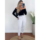 Calça Alfaiataria Axia Feminina Cintura Alta Com Pença Casual e Social do P até G1