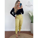 Calça Alfaiataria Axia Feminina Cintura Alta Com Pença Casual e Social do P até G1