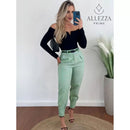 Calça Alfaiataria Axia Feminina Cintura Alta Com Pença Casual e Social do P até G1