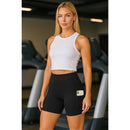 Shorts de Compressão Feminino axia com Bolso Lateral Suplex Cintura Alta Academia Corrida Caminhada