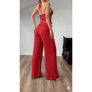 Conjunto Axia Feminino Liz Calça Pantalona + Blusinha Top Amarração Look Versátil Moda Verão