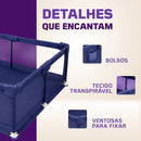 Cercadinho Bebê Axia+ Tapete + Bolsa + Argola Grande Chiqueirinho Infantil 180x150 Portátil Dobrável