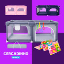 Cercadinho Bebê Axia+ Tapete + Bolsa + Argola Grande Chiqueirinho Infantil 180x150 Portátil Dobrável