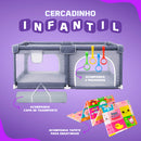 Cercadinho Bebê Axia+ Tapete + Bolsa + Argola Grande Chiqueirinho Infantil 180x150 Portátil Dobrável