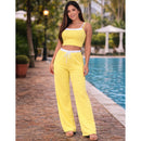 Conjunto Axia Ribana Calça Pantalona cós alto duplo e Top alcinhas dupla P ao G1