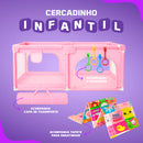 Cercadinho Bebê Axia+ Tapete + Bolsa + Argola Grande Chiqueirinho Infantil 180x150 Portátil Dobrável