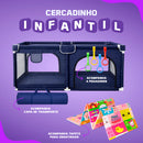 Cercadinho Bebê Axia+ Tapete + Bolsa + Argola Grande Chiqueirinho Infantil 180x150 Portátil Dobrável