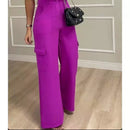 Calça CARGO Axia Alfaiataria Feminina Pantalona WideLeg com Bolsos Laterais