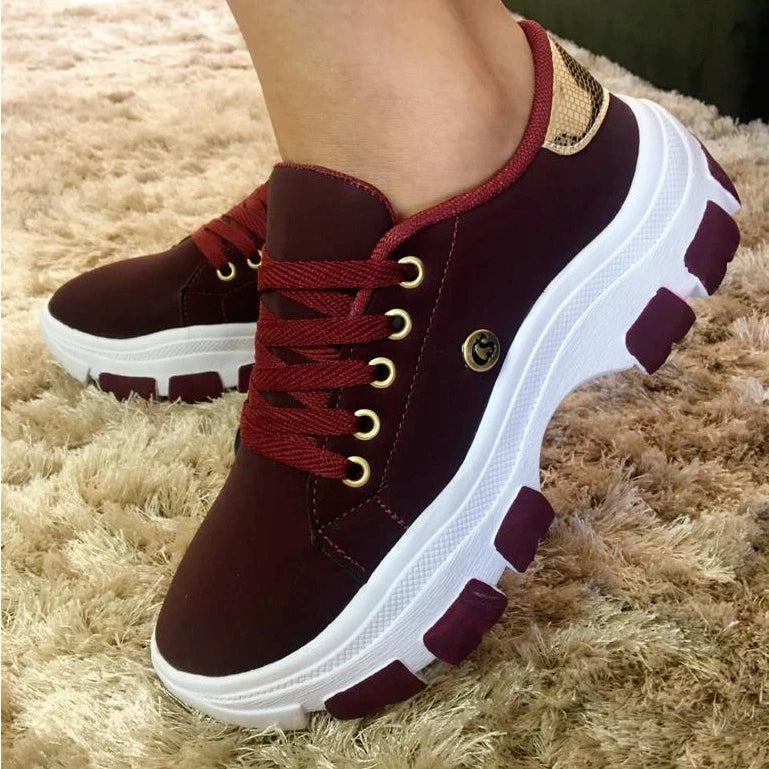 Tenis feminino plataforma Axia para trabalho passeio e dia a dia Casual