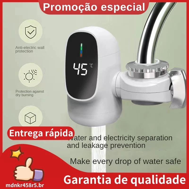 Torneira Aquecedora De Água Quente Elétrica Axia Instantânea 3000W Com Display Digital Aquecedor Para De Banheiro ,pia ,tanque etcmdnkr458r