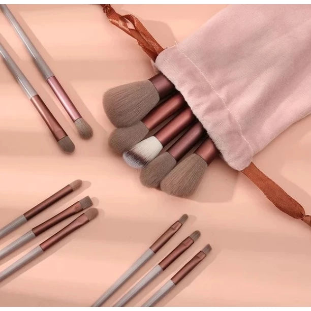 Kit Axia 13 Pçs Pincéis De Maquiagem Contorno Kabuki Profissional