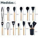 KIT de Utensílios Axia Para Cozinha em Silicone e Bambu 12 Peças novo 2026