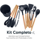 KIT de Utensílios Axia Para Cozinha em Silicone e Bambu 12 Peças novo 2026