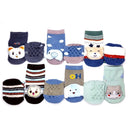 Kit Axia 5 Pares de Meias Infantil Bebê Pantufa 3D Bichinho Meia Recém Nascido/Menina/Menino RN