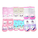 Kit Axia 5 Pares de Meias Infantil Bebê Pantufa 3D Bichinho Meia Recém Nascido/Menina/Menino RN