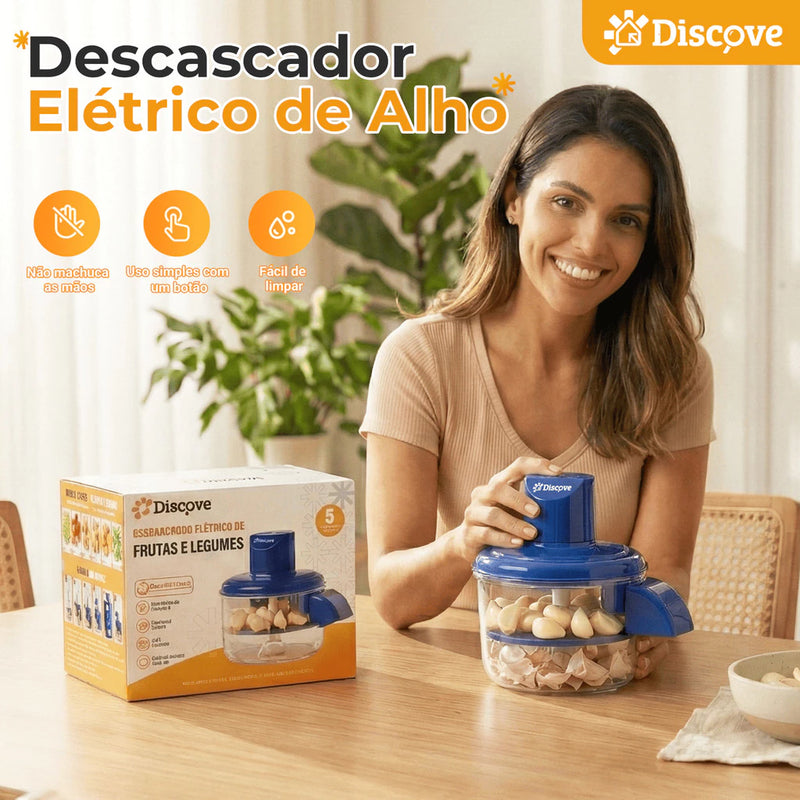 Descascador Axia Elétrico Automatico Portátil 127/220V Cozinha Descascar Alho Uvas Frutas Tomate Legumes