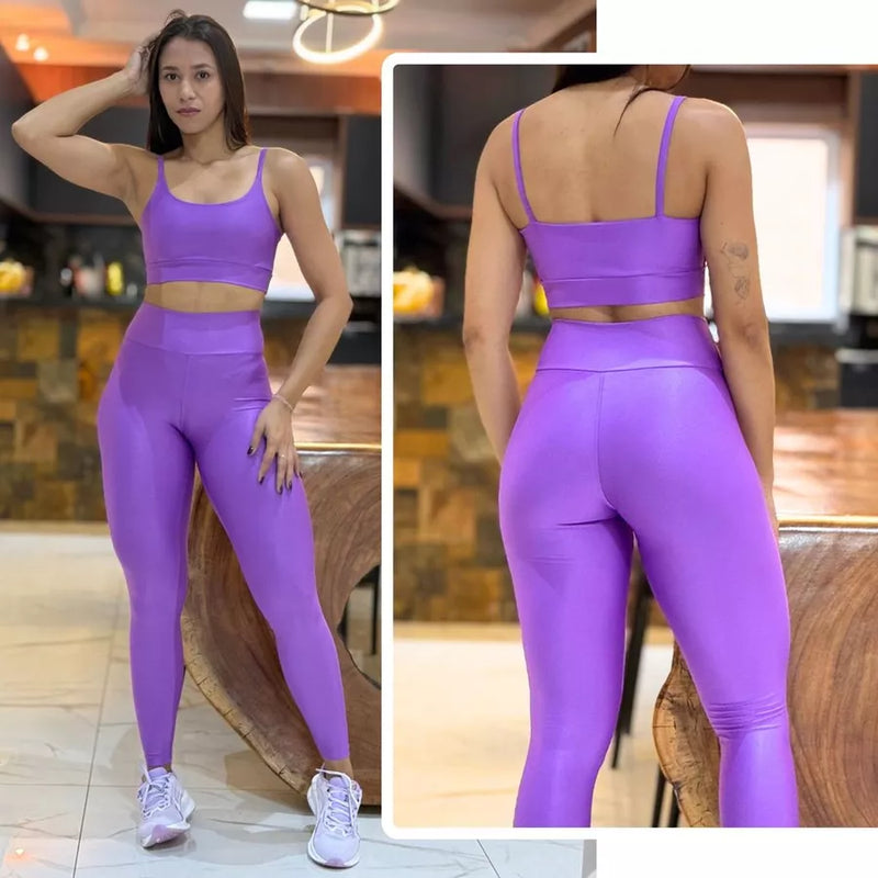 Conjunto Axia Feminino de Academia Calça Legging + Top com Alta Compressão e Zero Transparência