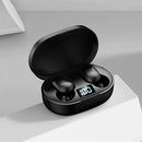 E6S Cor Preta Fones De Ouvido Sem Fio TWS Bluetooth Com Microfone Estéreo Som Cancelamento Ruído LED Display Digital Fon