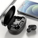 E6S Cor Preta Fones De Ouvido Sem Fio TWS Bluetooth Com Microfone Estéreo Som Cancelamento Ruído LED Display Digital Fon